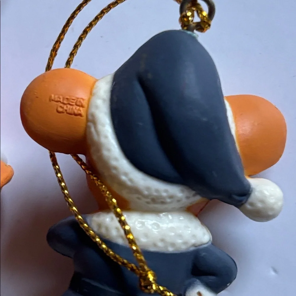 Anthropomorphic Christmas Mouse Plastic Ornaments Vintage Mouse Christmas